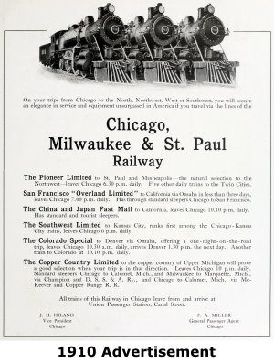 Chicago Milwaukee and St. Paul Railway Advertisement