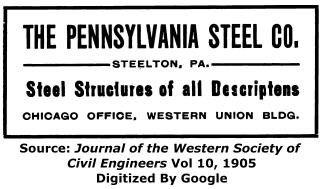 Pennsylvania Steel Company Advertisement