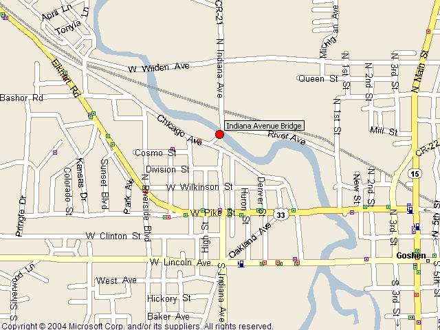 Map showing bridge location.