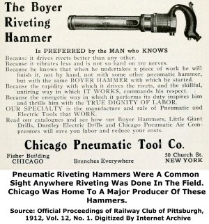 Boyer Riveting Hammer Chicago Pneumatic Tool Company