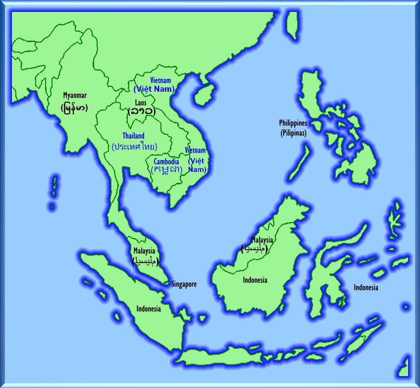 Southeast Asia Map With Labels Historic Bridges - Southeast Asia