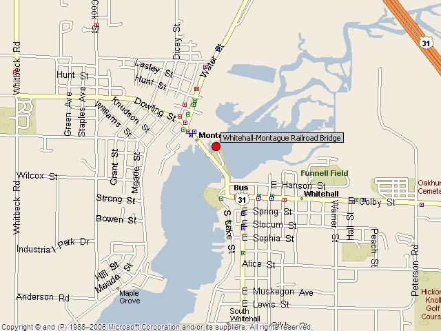 HistoricBridges.org - Whitehall - Montague Railroad Bridge Map