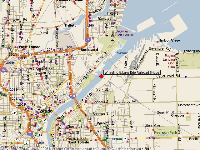 HistoricBridges.org - Wheeling and Lake Erie Railroad Bridge Map