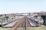 The top railway deck of the Whirlpool Bridge