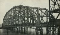 Suspended Span Prior To Being Floated Into Position For Lifting