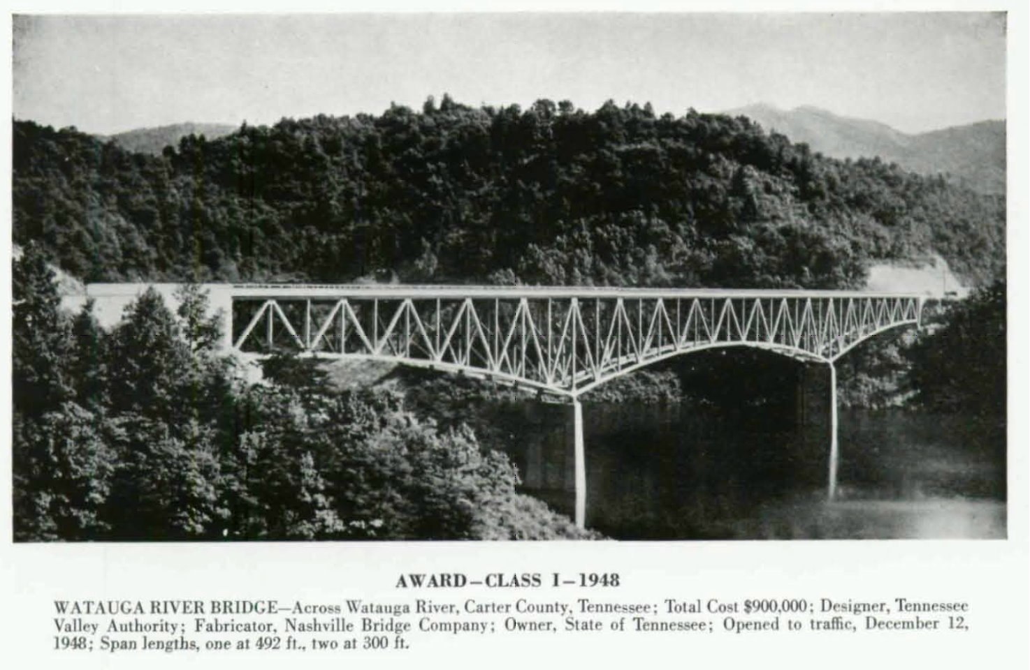 Postcard Hwy 421 Butler Memorial Bridge Eastern Tennessee 