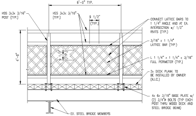Michigan Historic Bridge Railing Standard Drawing