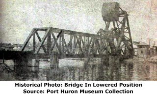 Port Huron Pere Marquette Railroad Bridge Lowered