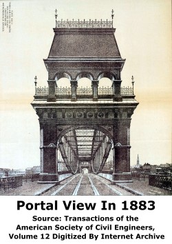 Smithfield Street Bridge in 1883 With Original Portal