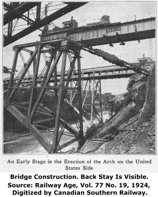 Whirlpool Rapids Railway Bridge Construction