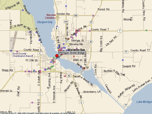 HistoricBridges.org - Sturgeon Bay Bridge Map